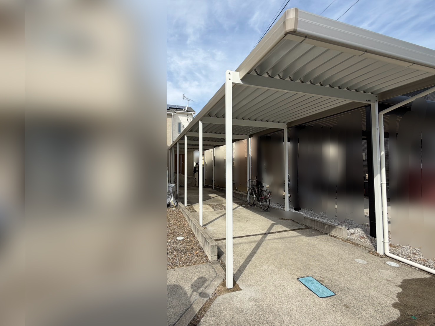 縦長敷地でも諦めない！動線を確保した2台用カーポート