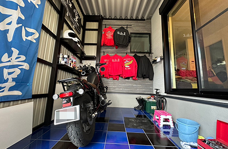 趣味のバイクと楽しむ空間