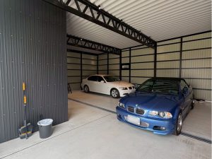 【法人様向け】オフィス・店舗併用型倉庫＆車庫施工事例｜断熱・水回り対応可能な多機能ガレージ