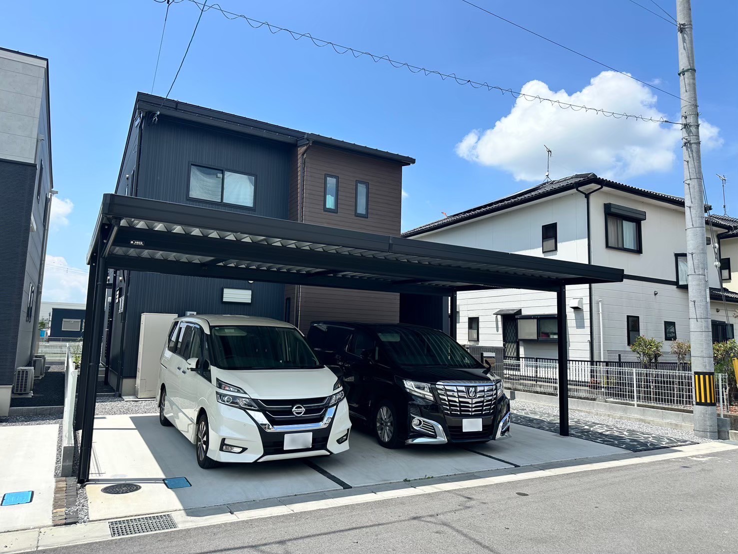 3台用スリム桁カーポート｜アルファード・ヴェルファイアも余裕の高さ設計