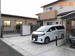 玄関まで雨に濡れないガレージ