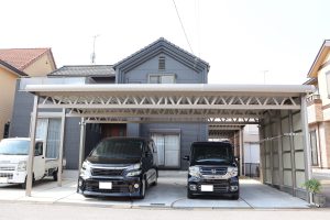 積雪地域対応！3台用オーダーメイドカーポート施工事例
